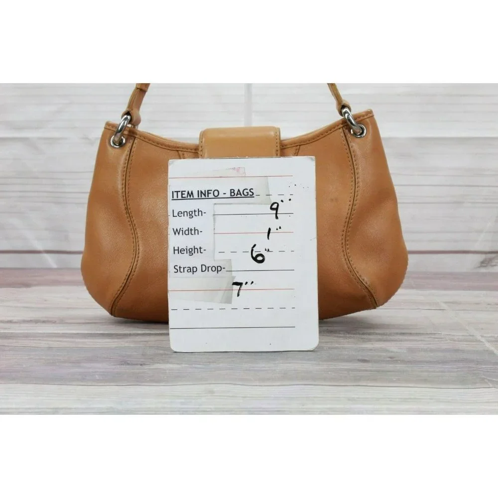 Cole Haan Tan Leather  Zip Top Purse Shoulder Handbag - Picture 8 of 8